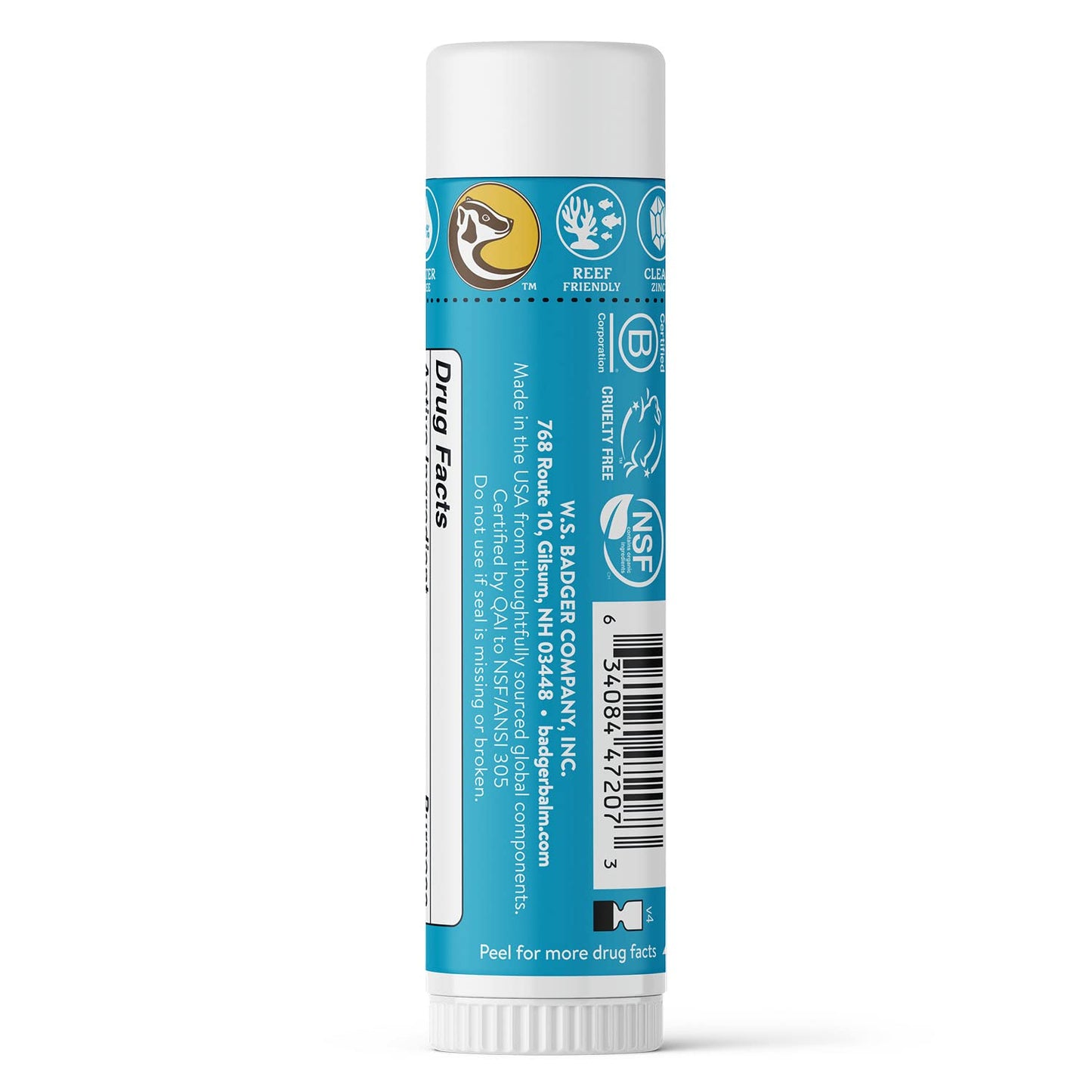 Badger Mineral Sunscreen Face Stick SPF 35, 97% Organic Unscented Zinc Oxide Travel Sunscreen, Coral Reef Safe Travel Size Stick, .65 oz, 2-Pack