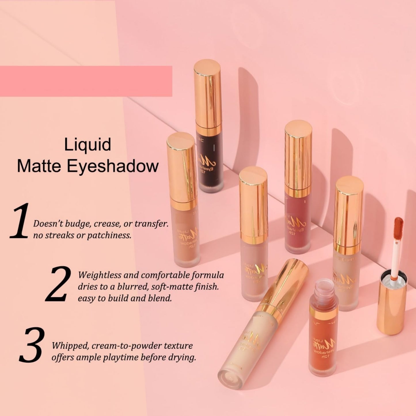 MAEPEOR Matte Liquid Eyeshadow 10 Colors Naked Smooth Creamy Eyeshadow Long Lasting and Waterproof Lightweight Cream Eye Shadow (P05 Maple)