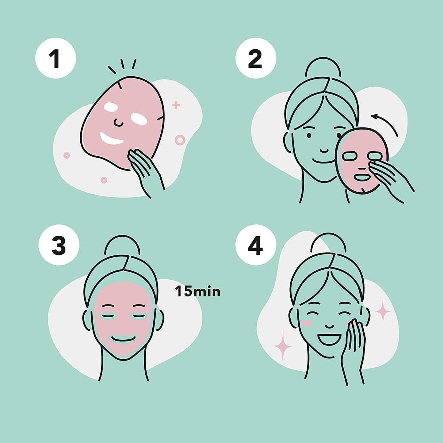 Celavi K-Beauty Skincare Essence Facial Face Mask Korea Skin Care Moisturizing C Set 12 Pack