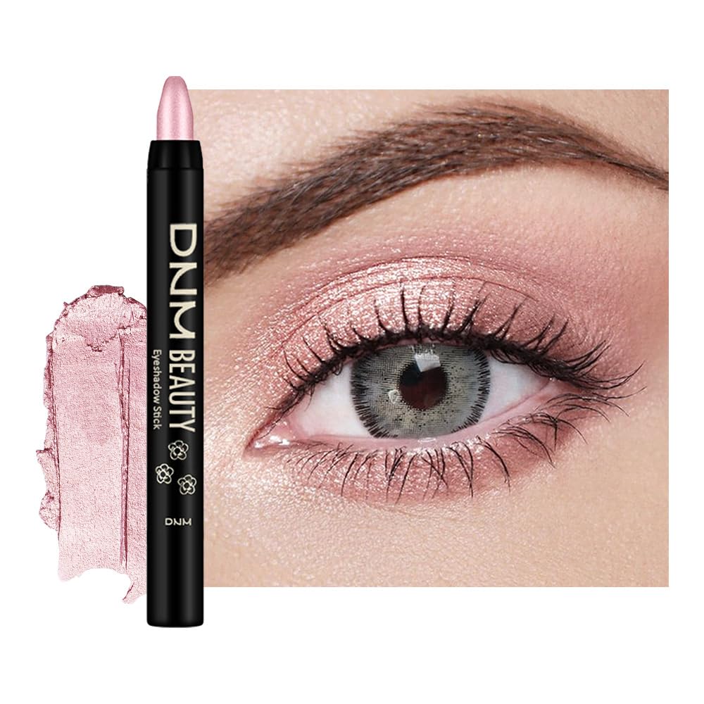 Kaely Cream Eye Shadow Sticks, Blush Pink Shimmer Eyeliner Pencil Eyeshadow Palette Makeup, Eye Highlighter Brightener Stick for Older Women Waterproof Pigmented, sombras para ojos, New-54