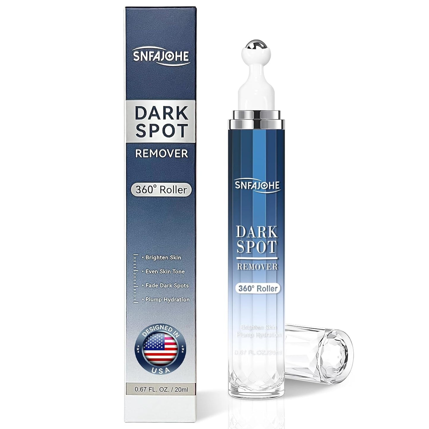 Dark Spot Remover for Face and Body - Dark Spot Advanced Corrector Serum for Melasma, Age Spots, Freckles & Sun Spots, with 360° Roller for All Skin Types