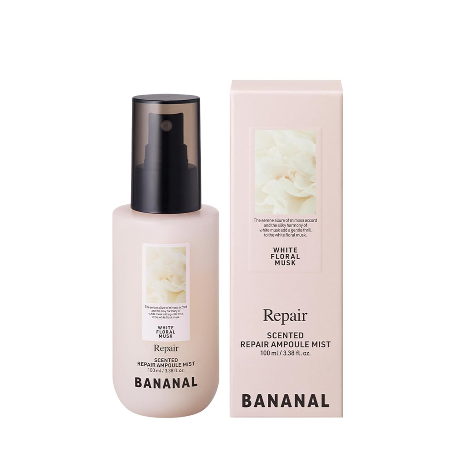 Korean Ampoule Hair Serum Mist with Camellia & Jojoba Oil – Nourishing & Moisturizing Hair Treatment, Frizz Control, Paraben & Sulfate Free, White Floral Musk, 100ml / 3.38 fl oz