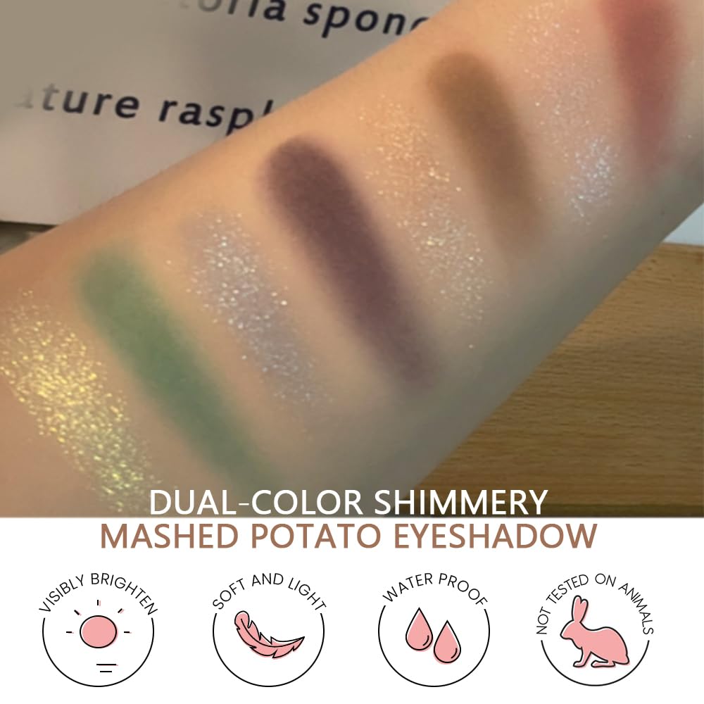 AMY'S DIARY 2 Color Taupe Brown Matte+Golden Champagne Shimmer Eyeshadow Palette – Shimmer matte Shades eye shadow for Eye Makeup, Long-Lasting & Highly Pigmented, Vegan & Cruelty-Free for woman
