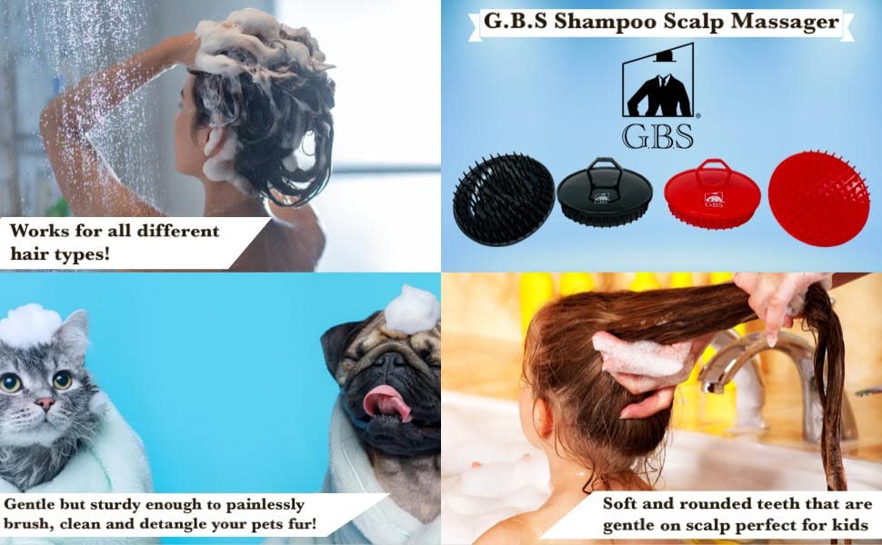 Scalp Massager Shampoo Brush for Dandruff, Hair & Scalp Care – Soft Silicone Bristles for Deep Cleaning & Relaxing Massage – Wet & Dry Use – Pack of 2”