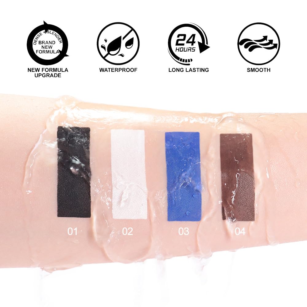 evpct Blue Eyeliner Pencils for Eyes, Royal Blue Colored Eye Liner Pencil Makeup Waterproof Smudge Proof, Colored Gel Waterline Eyeliner Liquid, Face Paint Stick Lipstick Pen Halloween Makeup