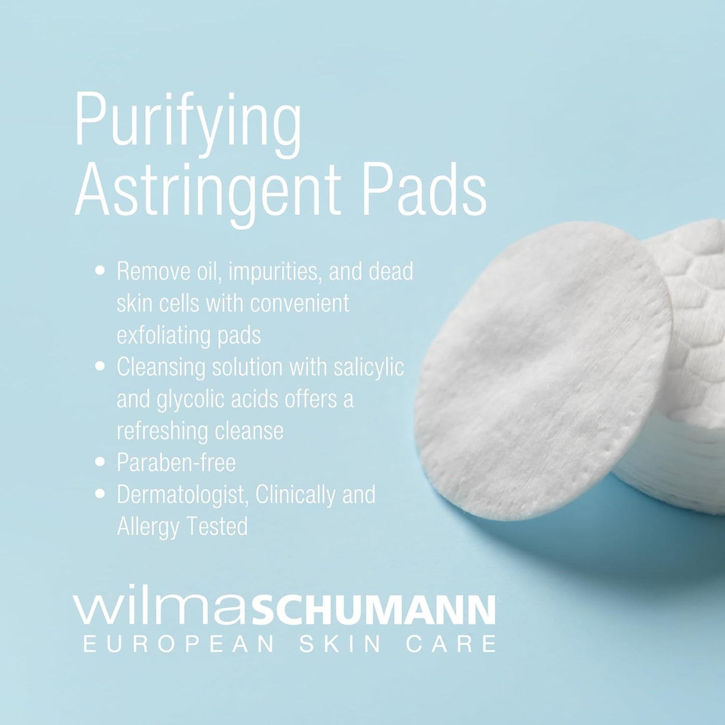 Purifying Astringent Pads for Face, Skin Exfoliating Pads with Salicylic Acid, Pack of 60