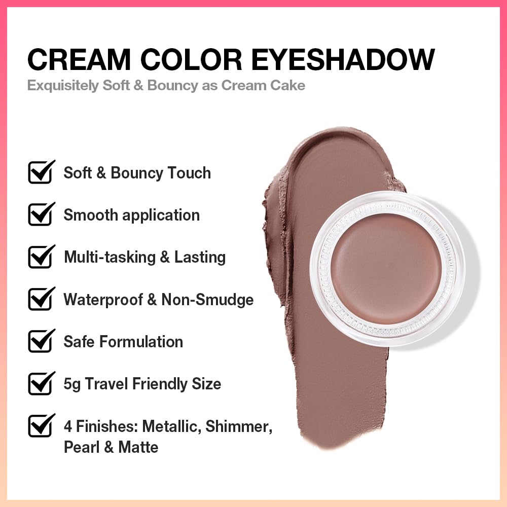 Single Cream Stone Matte Eyeshadow Palette Makeup, Natural Single Mini Instant Holographic Eyeshadow For Women, Sombras Crema Para Ojos, Talc, Paraben & Cruelty Free, 22