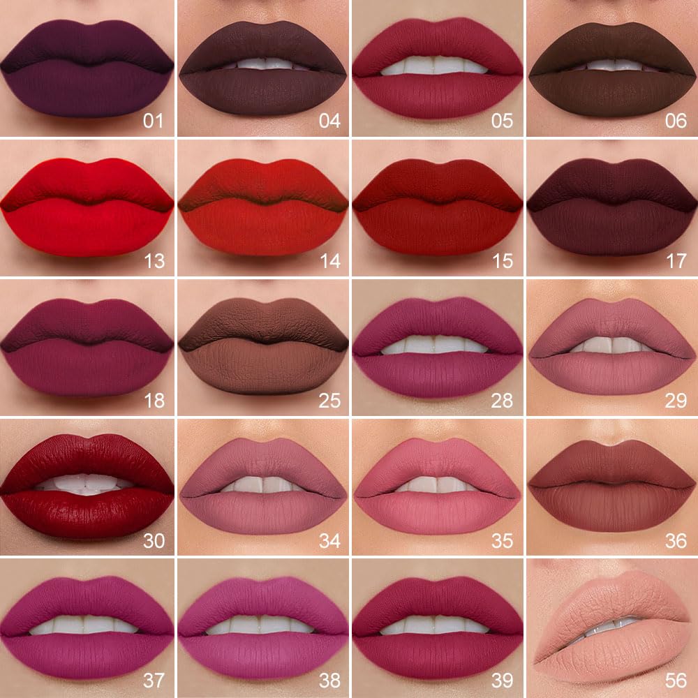evpct 1Pcs Cherry Frost Red Matte Lip Liner and Liquid Lipstick Stain Makeup Set for women, Red Long Lasting Smudge Proof Lipstick labiales matte mate larga duracion listip 24 hours originales,05#