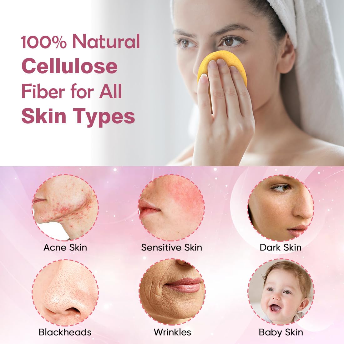 AIDEA 96Count Compressed Facial Sponges, Face Sponges for Cleansing, Cosmetic Makeup Sponges for Facial Cleansing, Facial Sponges for Washing Face, Exfoliating, Makeup Removal, Travel Essentials