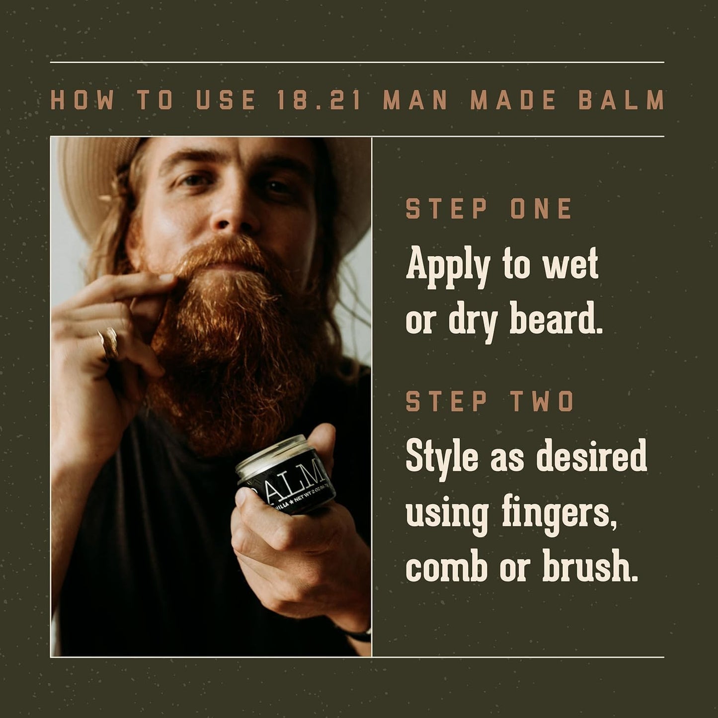 18.21 Man Made Sweet Tobacco Beard Oil & Beard Balm 2-Set Bundle, All Hair & Skin Types for Men, Strengthens and Moisturizes in a Manly Aroma