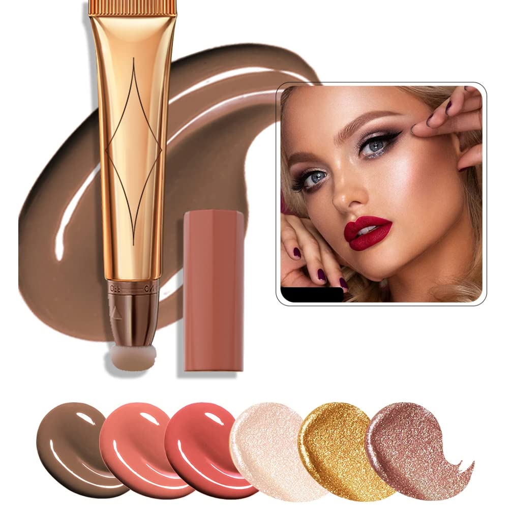Liquid Blush Beauty Wand, Face Concealer Contouring With Halo Glow Liquid Filter Long Lasting & Smooth Matte Finish Liquid Illuminator Makeup Stick (03 Cherry Red)