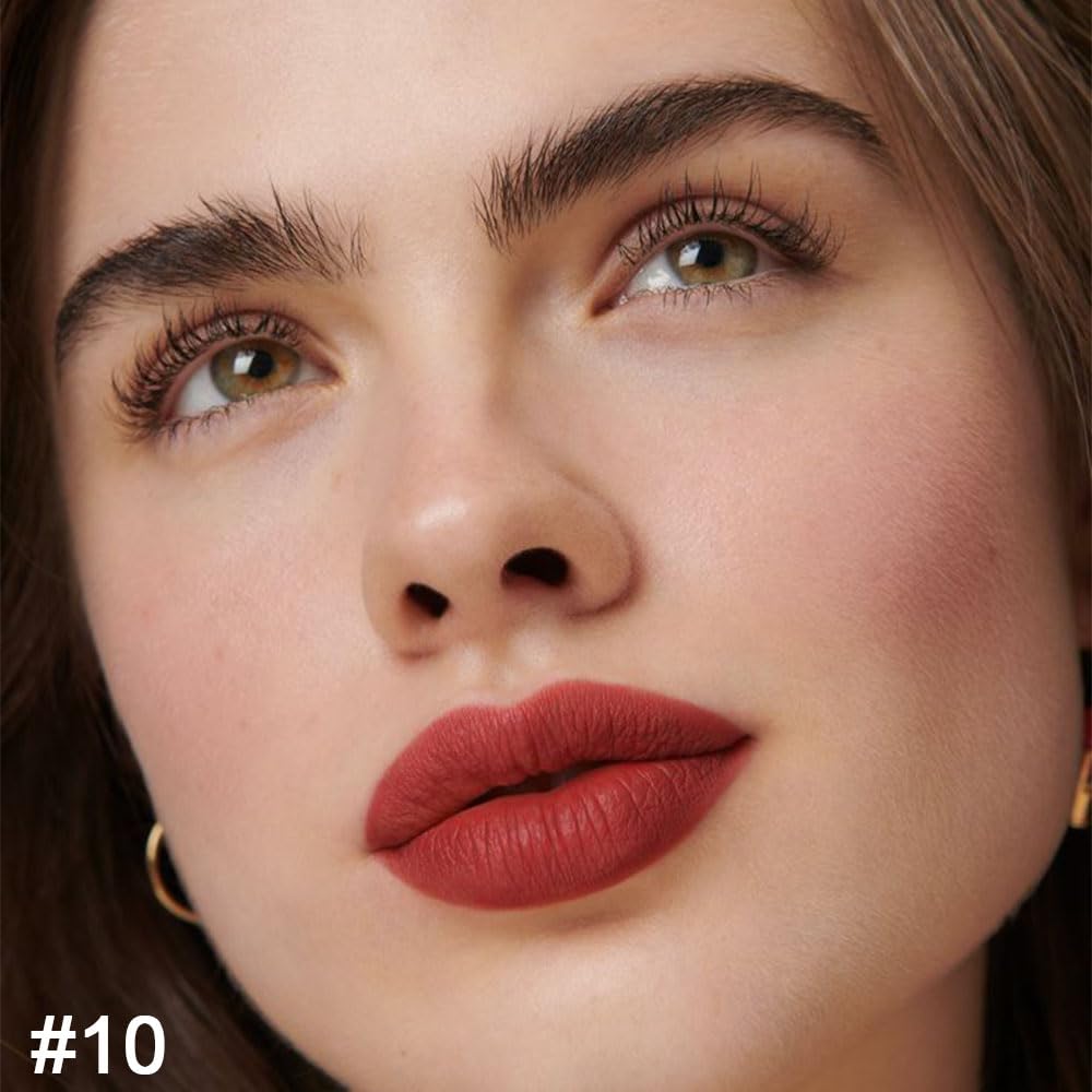 Kaely 2-in-1 Light Brown Lip Liner & Lipstick Set Kit for Women, Matte Lips Kit with Lip Liner Lip Stains Long Lasting Waterproof 24 Hour Lipstick and Lip Liners Combo Lipliners Pencil Set 10