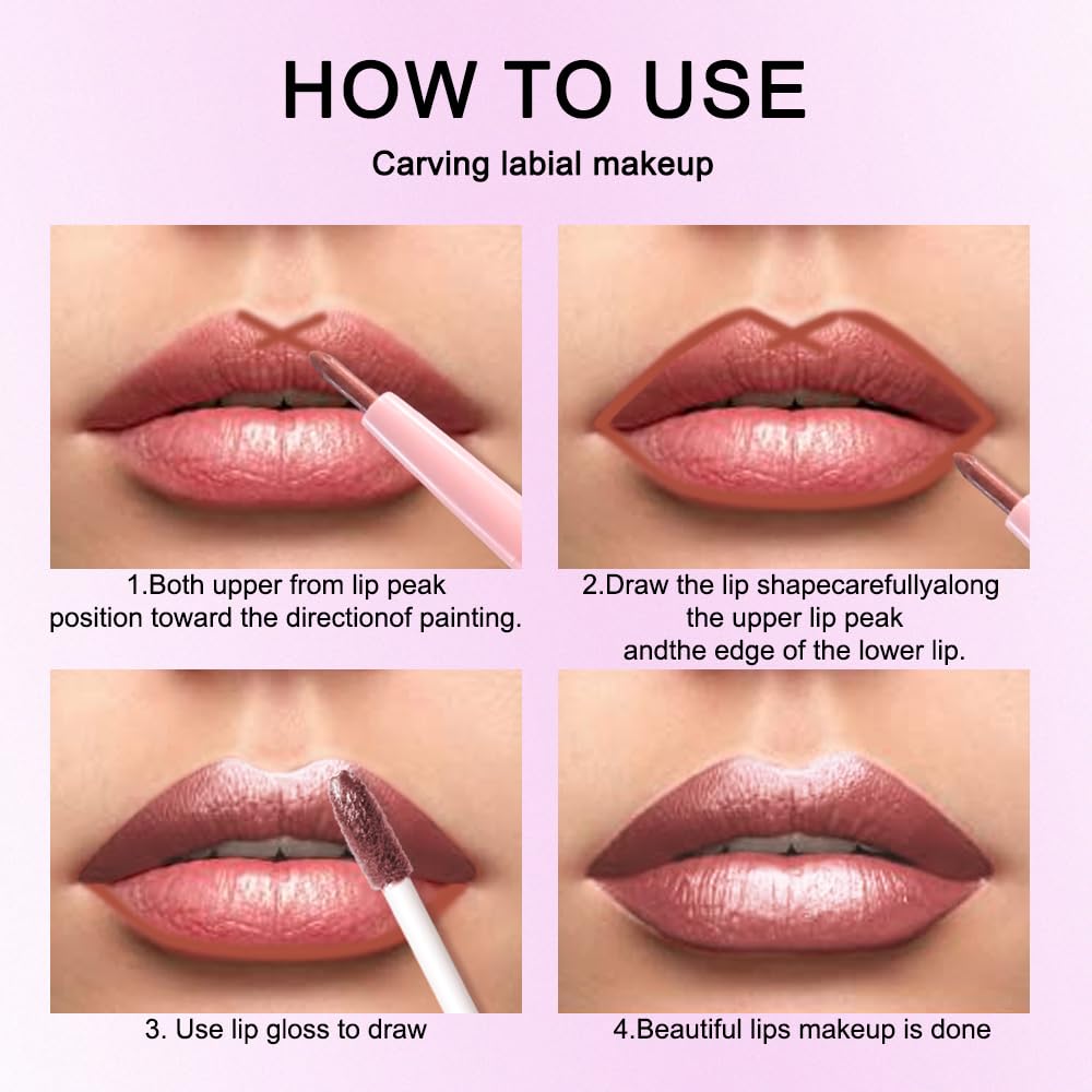 Kaely 2-in-1 Dark Bronze Metallic Lipstick and Lip Liner, Shimmer Liquid Metallic Lipsticks for Women, Glitter Lip Gloss Stain Long Lasting Waterproof Smudge Proof 24 Hour, Vegan Makeup, 06