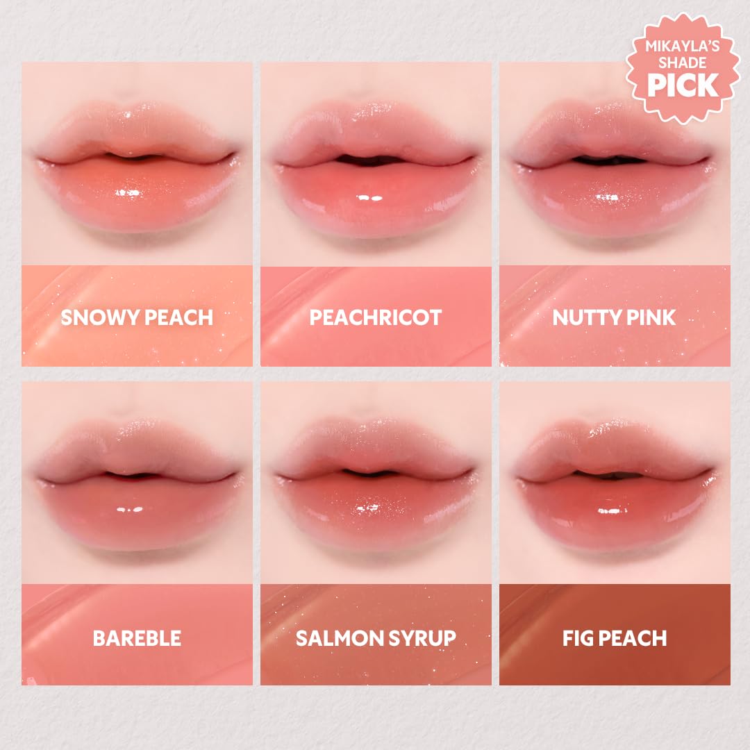 TIRTIR [*Mini Size Waterism Tinted Lip Gloss #18 Cherrid, 0.06 Fl Oz – Kiss Ready Lipgloss, 12H Long Lasting Non Sticky Natural Tinted Glow Korean Multiuse Cheek and Lip Tint for Women gift