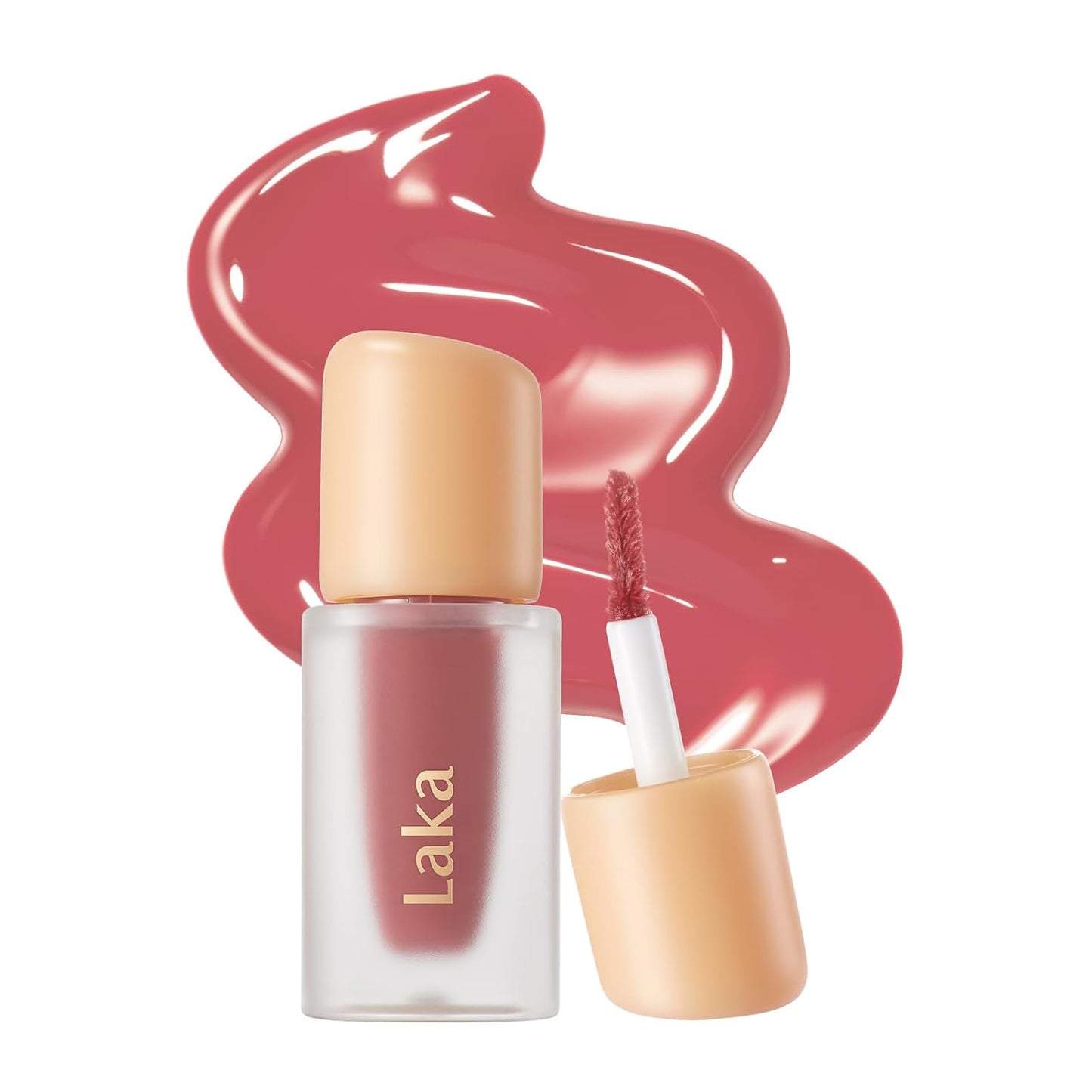 Laka Fruity Glam Lip Tint Mini, Glowing Lip Stain with Wide Color Spectrum, Hydrating & Lightweight Texture, Long-Lasting Bold Stain, Non-Sticky, Vegan, K-Beauty (#103 Humming)