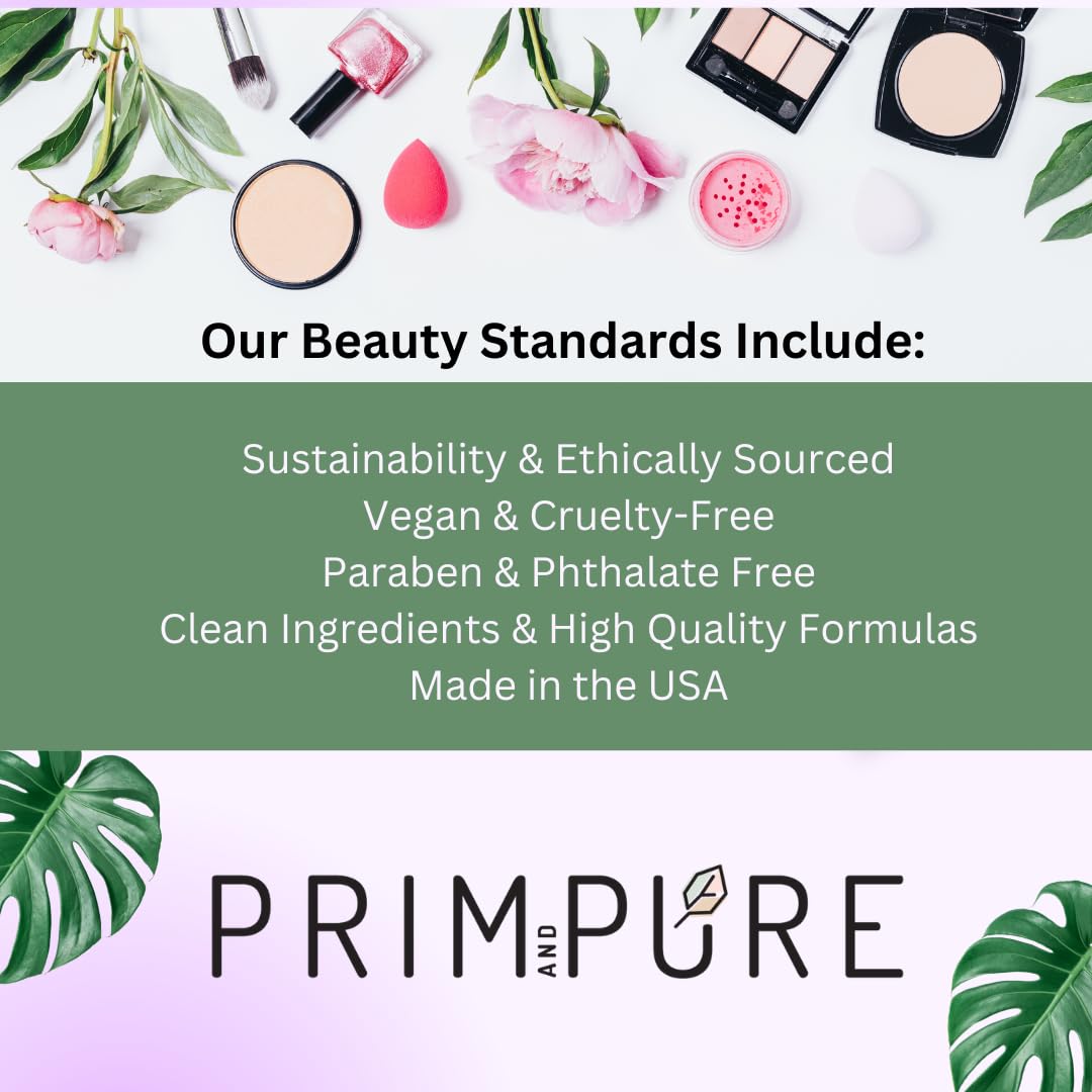 Prim and Pure Kids Makeup Gift Set - Stencil, Makeup Eyeshadow Bioglitter Lip Gloss and Cosmetic Bag Mirror Makeup Brush Accessories (Mermaid Blue)