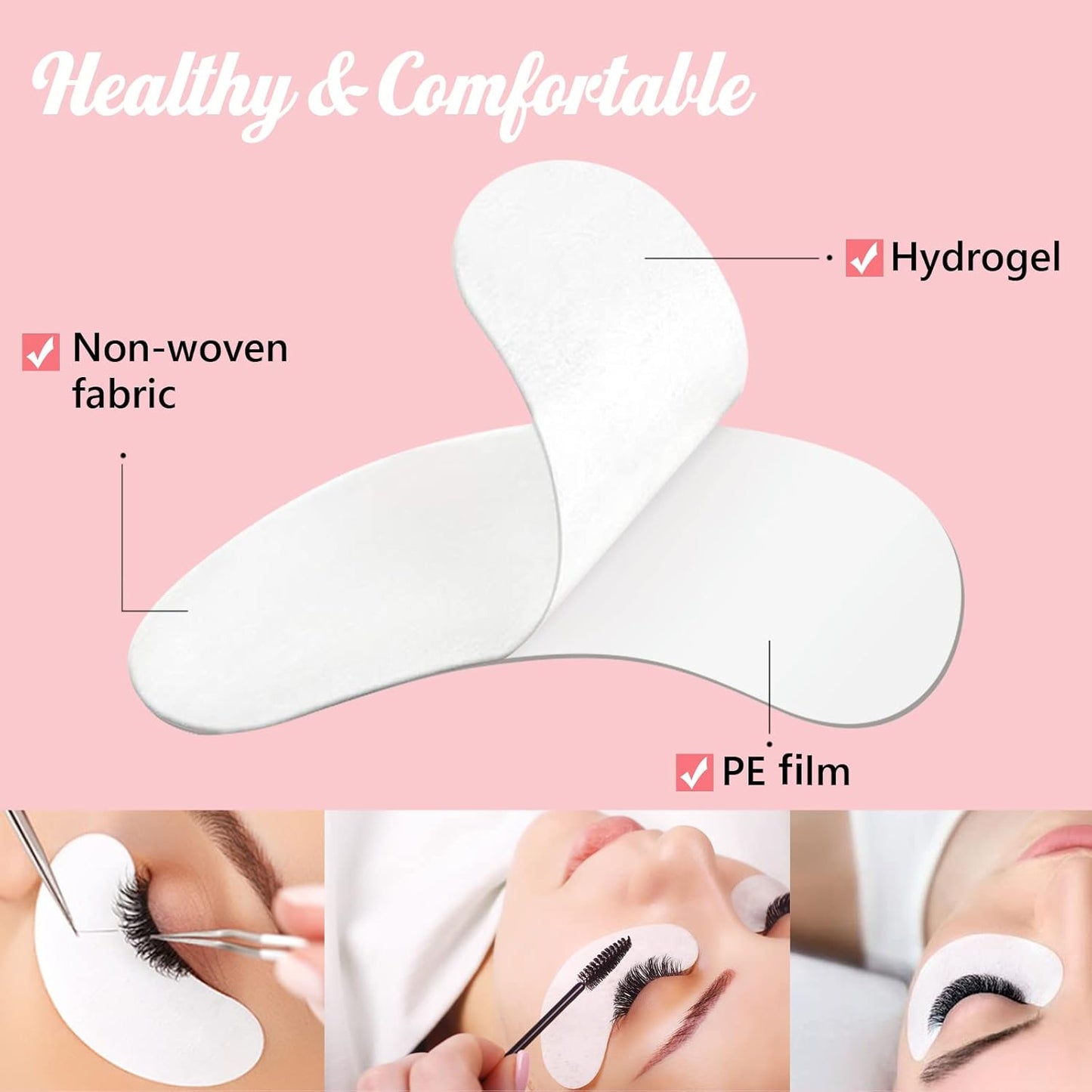 GreenLife 100% Naturel Eyelash Extension Under Eye Gel Pads patches kit Collagen with Aloe Vera Hydrogel Eye Patches set for Eyelash Extension Supplies Tools - 400 pairs