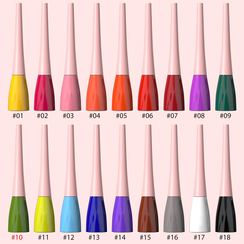 evpct 1Pcs Green Liquid Eyeliner Waterproof Green Eye Liners for Women, Eyes Wing Eyeliner Stamps Shapes Colored Eyeliner delineador de ojos a prueba de agua contra el agua blanco para ojos