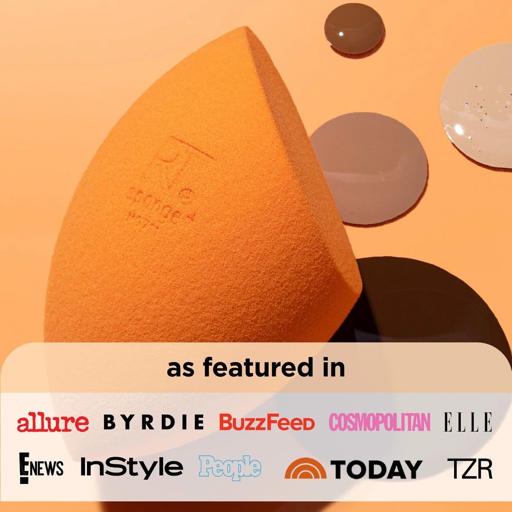 Real Techniques 6 Pack Assorted Makeup Blending Sponges, 3 Miracle Makeup Sponges, For Blending, Baking, And Setting, Use With Foundation & Powder, Dewy or Matte Finish, Cruelty-Free