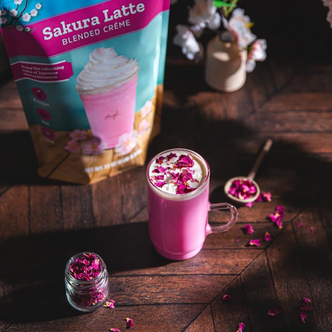 Sakura Latte Blended Crème by Angel Specialty Products [2 LB] [22 Servings]