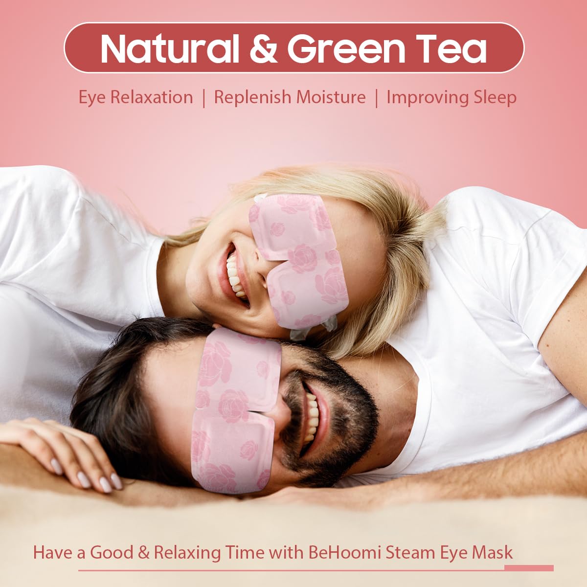 Steam Eye Mask, 20 Packs Heated Eye Mask Warm Compress for Eyes, Disposable Self Heating Eye Mask for Sleep, Spa, Travel Essentials & Relaxation Gifts for Women, Men (Rose)