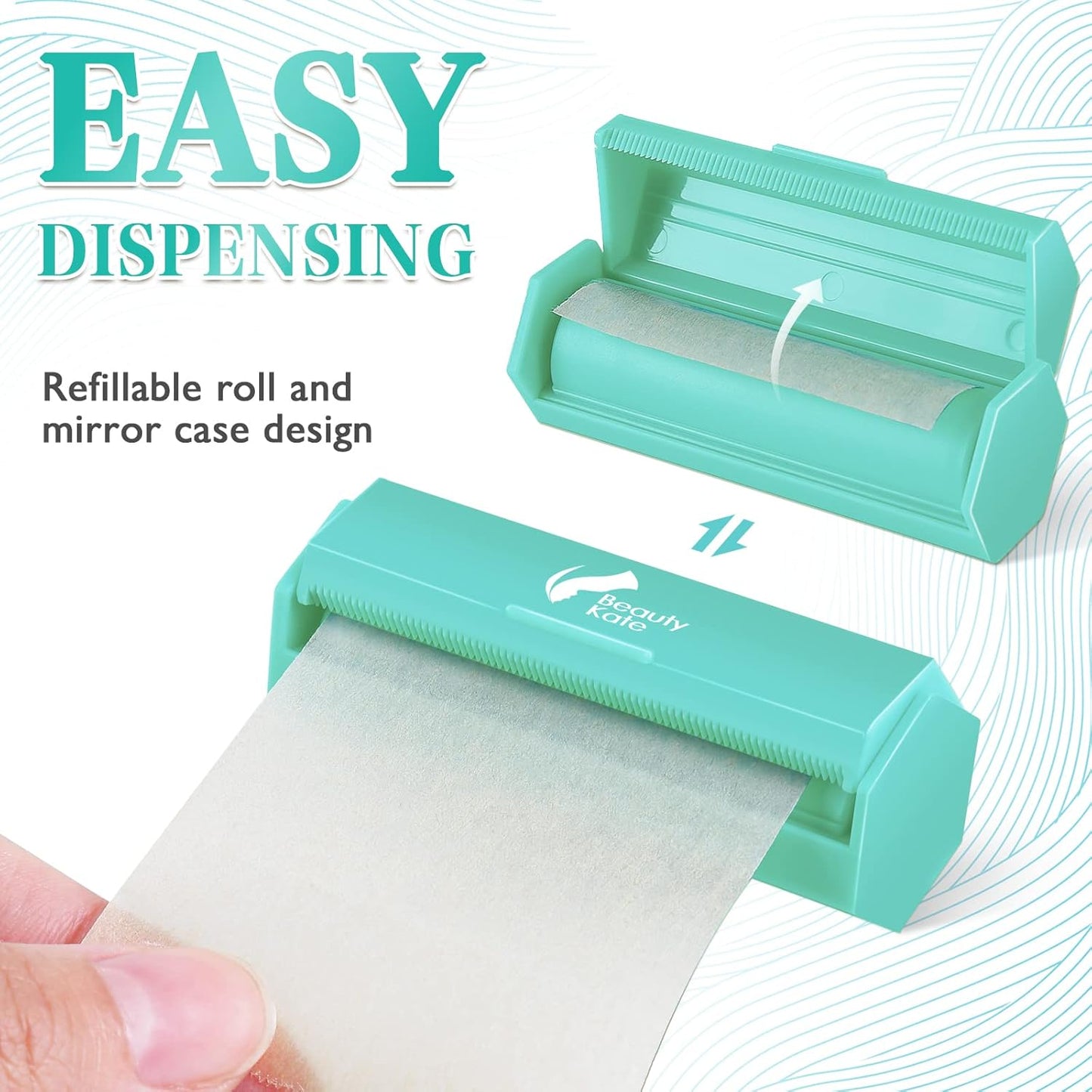 2pack Natural Oil Absorbing Sheets For Face with Mirror Case,Refillable Compact Dispenser Oil Blotting Paper Roll For Oily Skin, Makeup Friendly Oil Blotting Sheets For Men Women Facial Skin Care