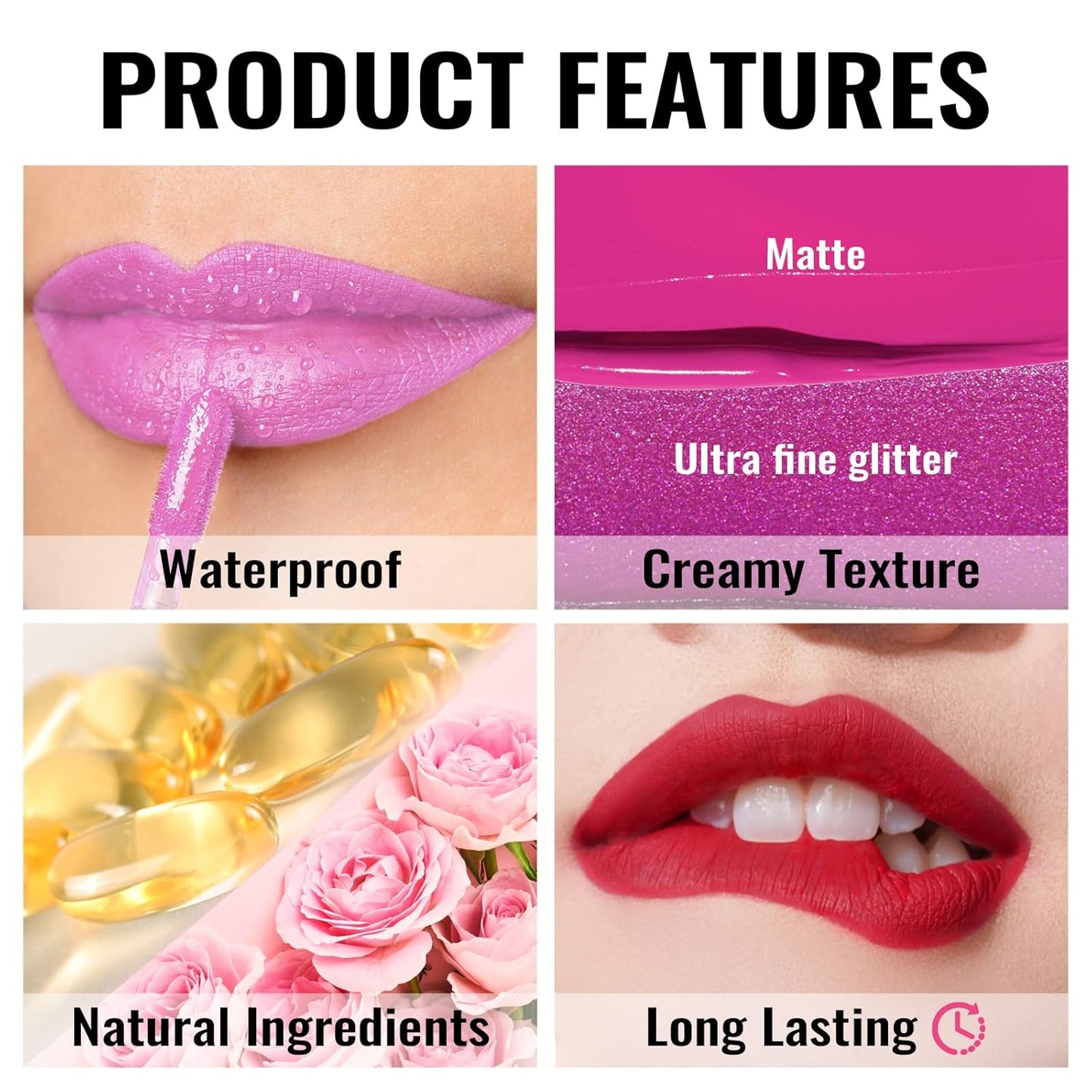 Oulac Matte Liquid Dark Red Lipstick for Women, Long Lasting Lipstick, Waterproof Lip Stain, No Transfer, Creamy High Pigmented Formula with Vitamin E, Vegan & Cruelty-Free M18