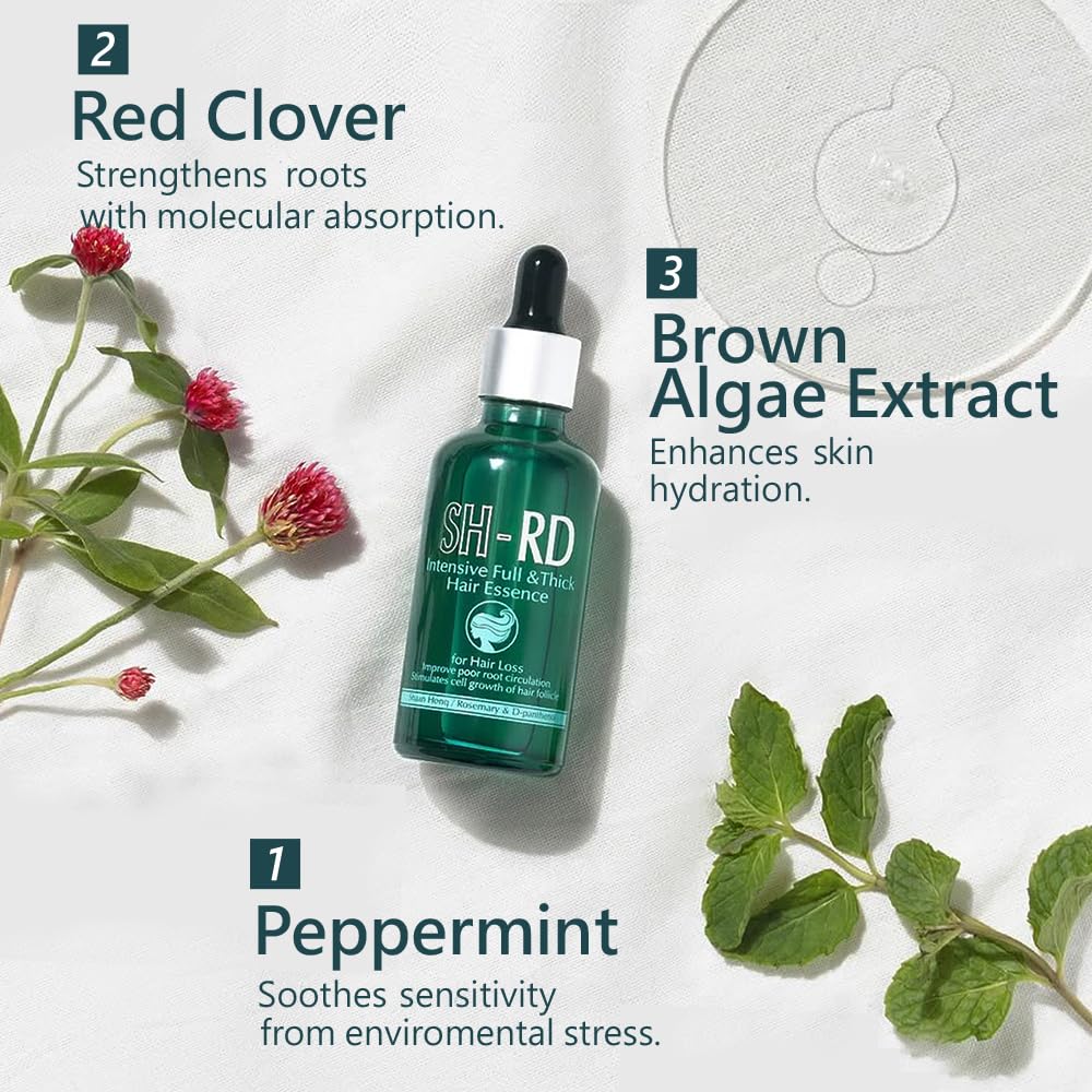 SH-RD Intensive Scalp Essence for Hair Regrowth & Volumizing | With Rosemary, Protein, Vitamin B5 | Lightweight Serum for Thinning Hair - 50ml/1.69oz