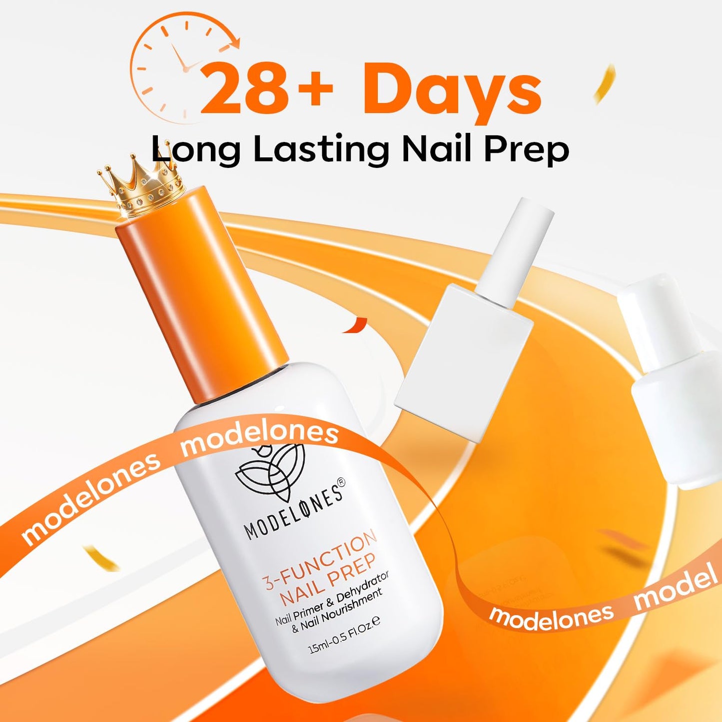 modelones Nail Dehydrator and Primer, 3-in-One HEMA-Free Nourishing Prep for Acrylic & Gel Nails, Manicure Tables Supports Growth
