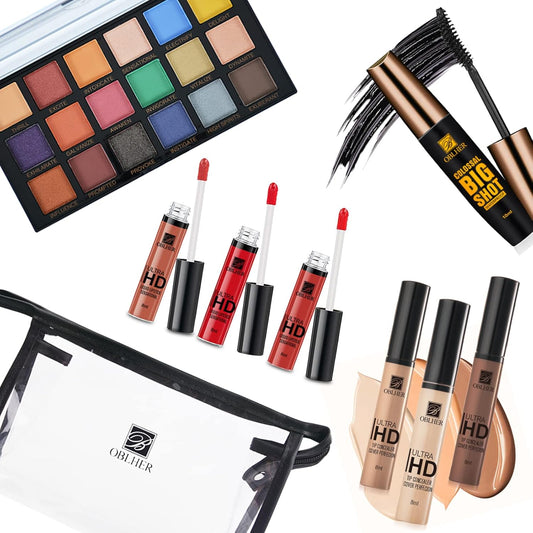 Makeup Kits Contour Palette Set Make Up Kit For Women Full Kit， Ultimate Foundation Combination - Foundation Blending Beauty Spong Cosmetic Bag Natural Makeup Gifts For Teenage Girls.
