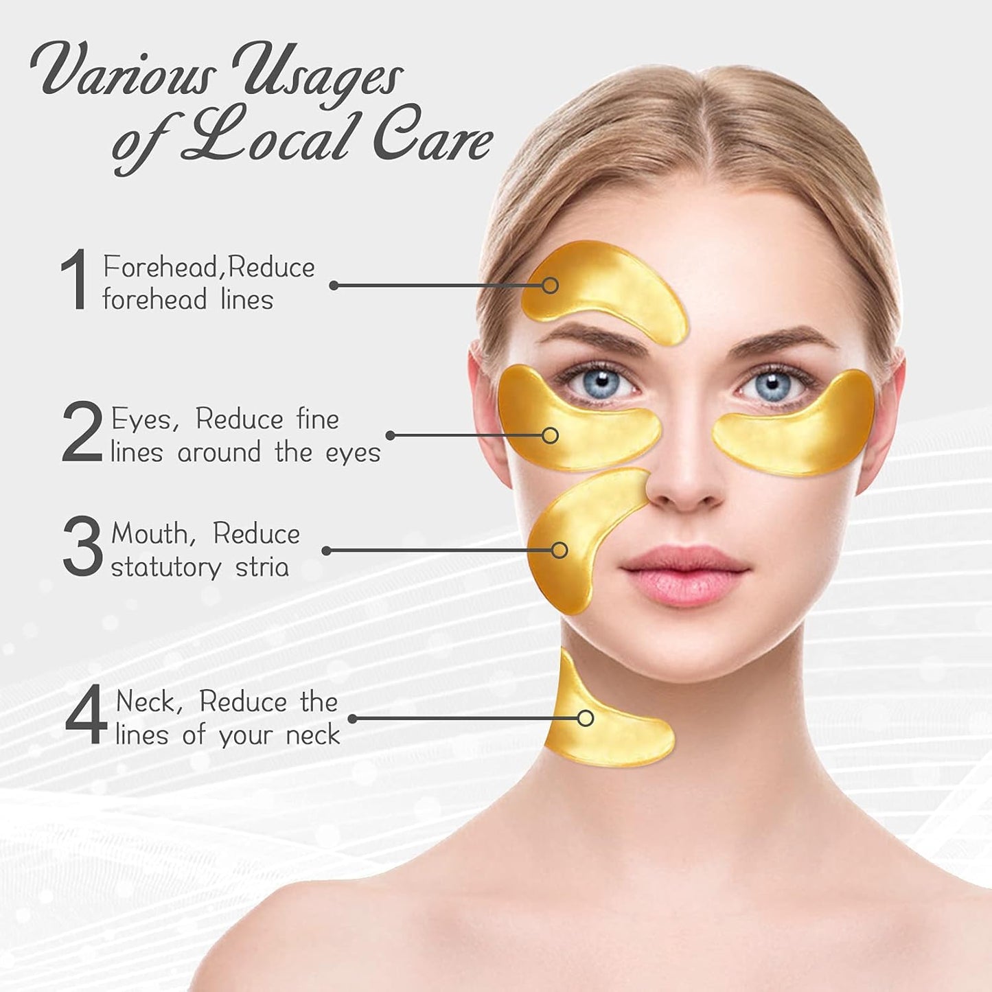 Permotary 30 Pairs 24K Gold Gel Crystal Collagen Eye Pads,Crystal Collagen Under Eye Mask for Moisturizing,Reducing Fine Lines&Dark Circles& Puffy Eyes Under Eye Patch for Women Men, Gold Boxed