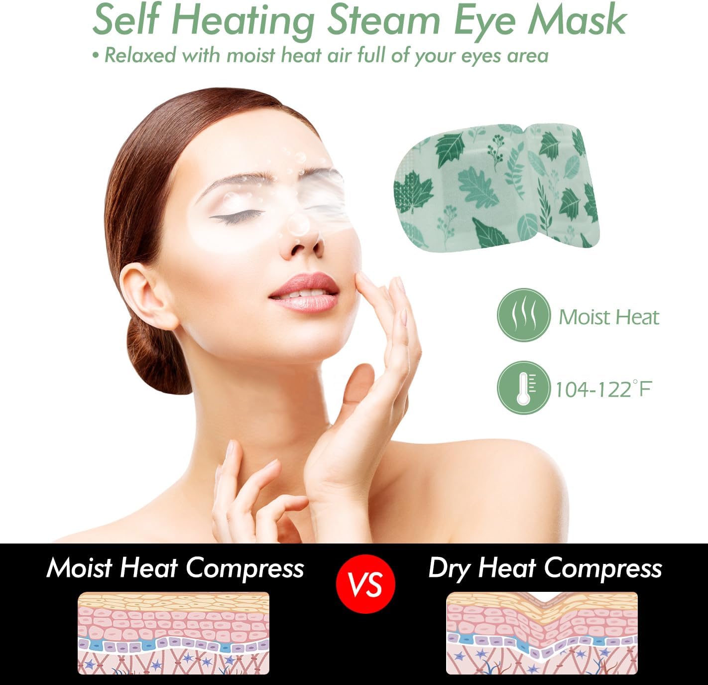 Jekeno Steam Eye Mask, 20 Packs Eye Masks for Dry Eyes Dark Circles and Puffiness, 40-60 Minutes Self Heated Steam Warm Eye Mask, Christmas Spa Gifts for Women