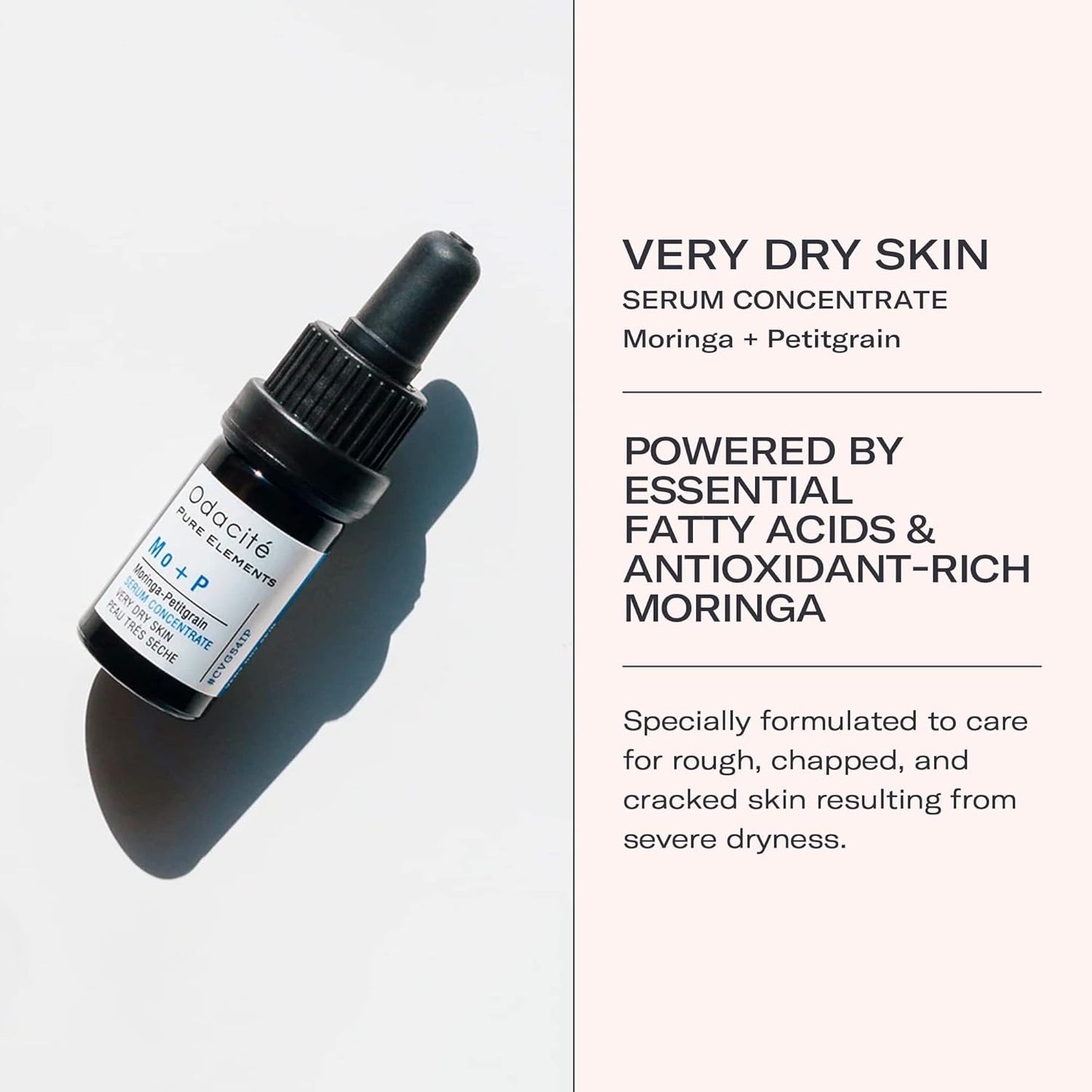 Odacité Hydrating Serum Concentrate with Moringa + Petitgrain - Serum for Very Dry Skin - Face Oil Concentrate for Moisturizing & Hydrating Dry Skin or Chapped & Cracked Skin - 0.17 fl. Oz