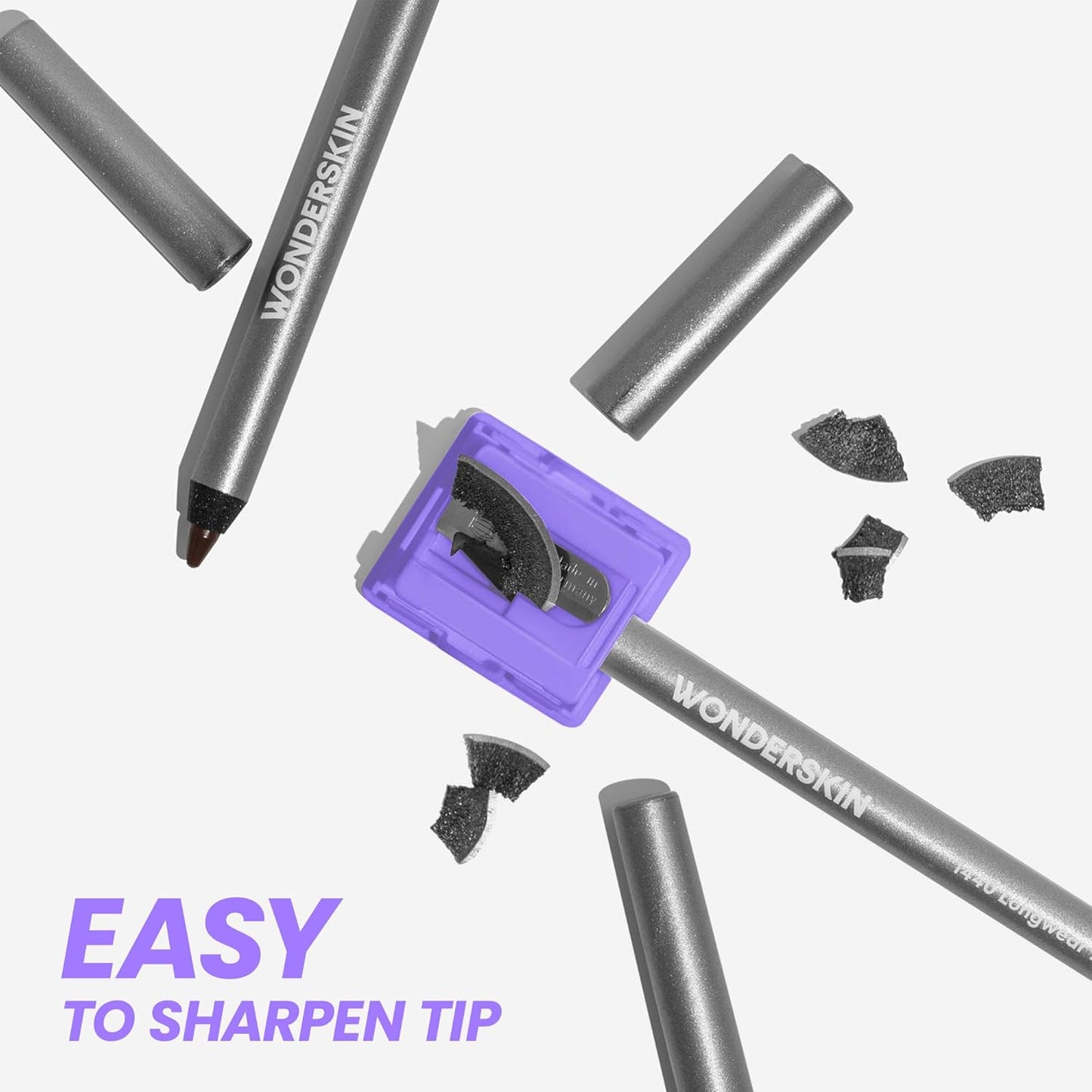 Wonderskin Eyeliner Pencil, 1440 Longwear Blue Eyeliner Pencil - Waterproof, Sharpenable & Smudge Proof