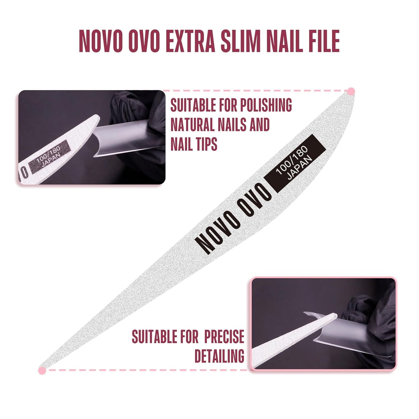 Upgraded NON-STICKY Polygel Solution Procedure Set, White and Pink non-sticky Poly Gel, Dual-Ended Nail Pen, Extra Slim Nail File, Easy to Use Together with Toe or Hand Nail Dual Forms