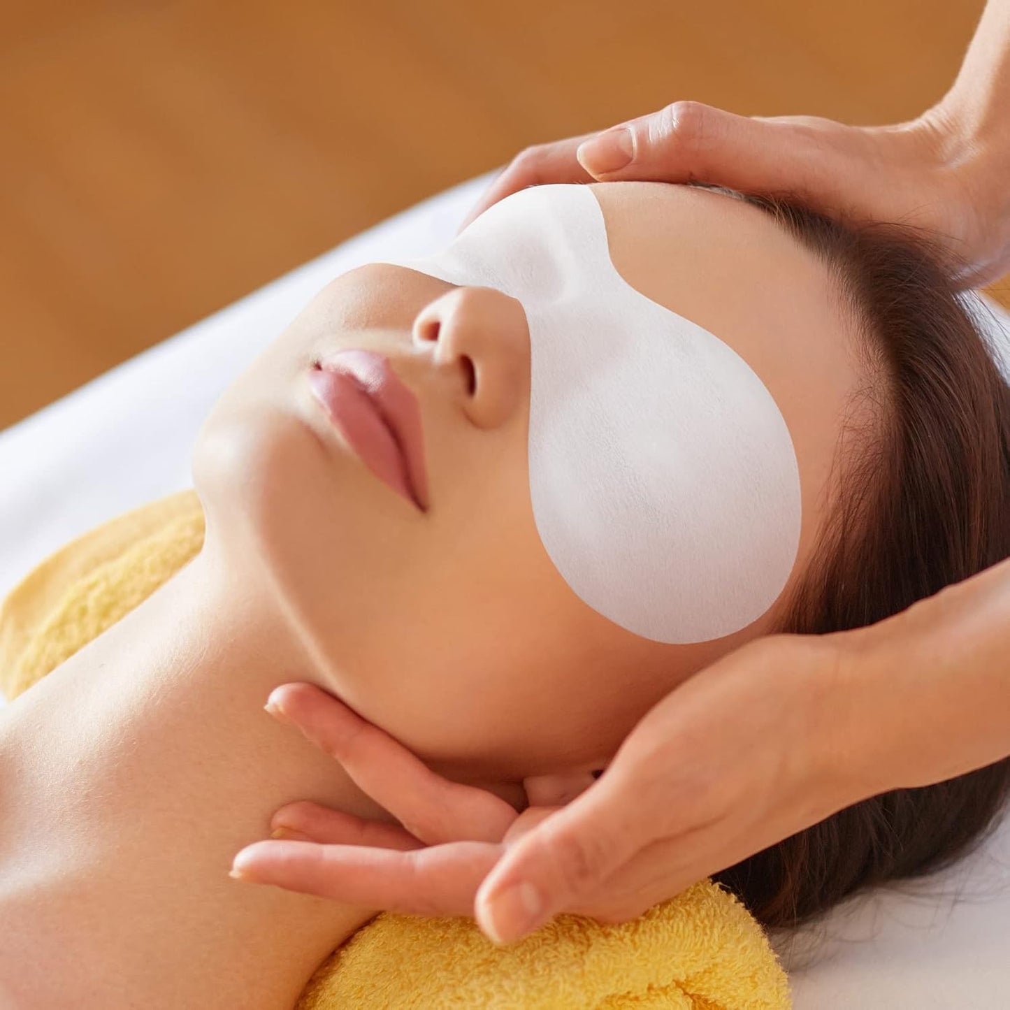300 Sheets Disposable Eye Mask Paper, Non Woven Eye Care Patches Paper Eye Covers, Cotton Spa Eye Pads for Facials, DIY Clear Eye Mask Paper Beauty Sheets for Makeup…