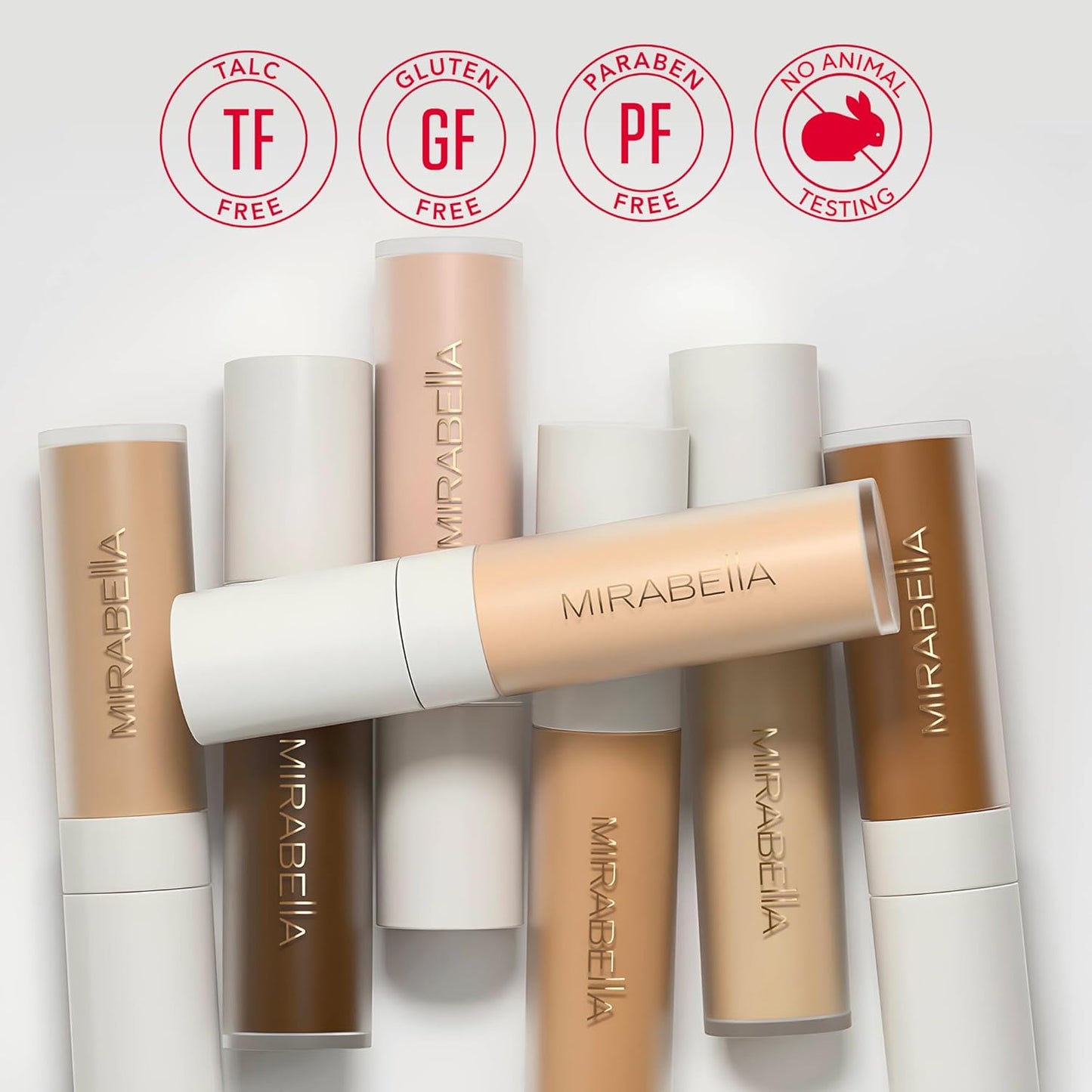 Mirabella Invincible For All Perfecting Under Eye Concealer Full Coverage - Hydrating Makeup Concealer for Dark Circles, Fine Lines & Wrinkles w/Hyaluronic Acid - Medium M130