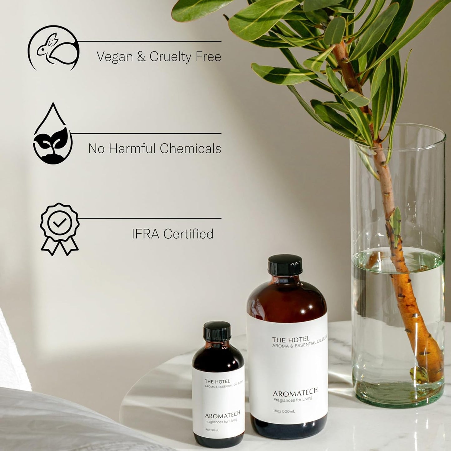 AromaTech The Hotel Aroma Essential Oil Blend: Luxury Hotel Inspired Aromatherapy with Lemon, Lavender, Peach & Pine for Ultrasonic Diffusers & Nebulizers - 0.3 fl oz, 10 mL