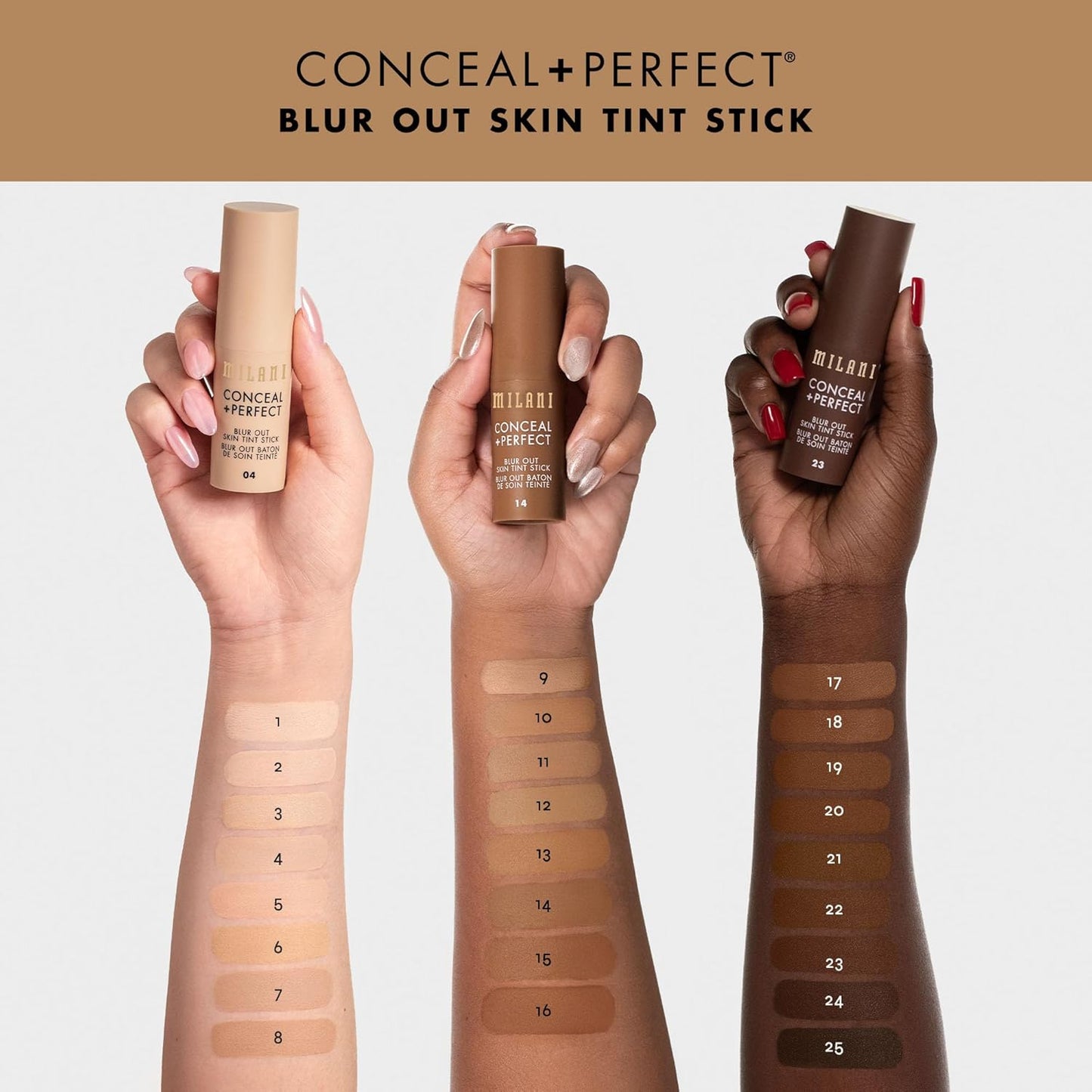 Milani Conceal + Perfect - Skin Tint Stick, Blur Out Tinted Moisturizer Makeup, Shade 009