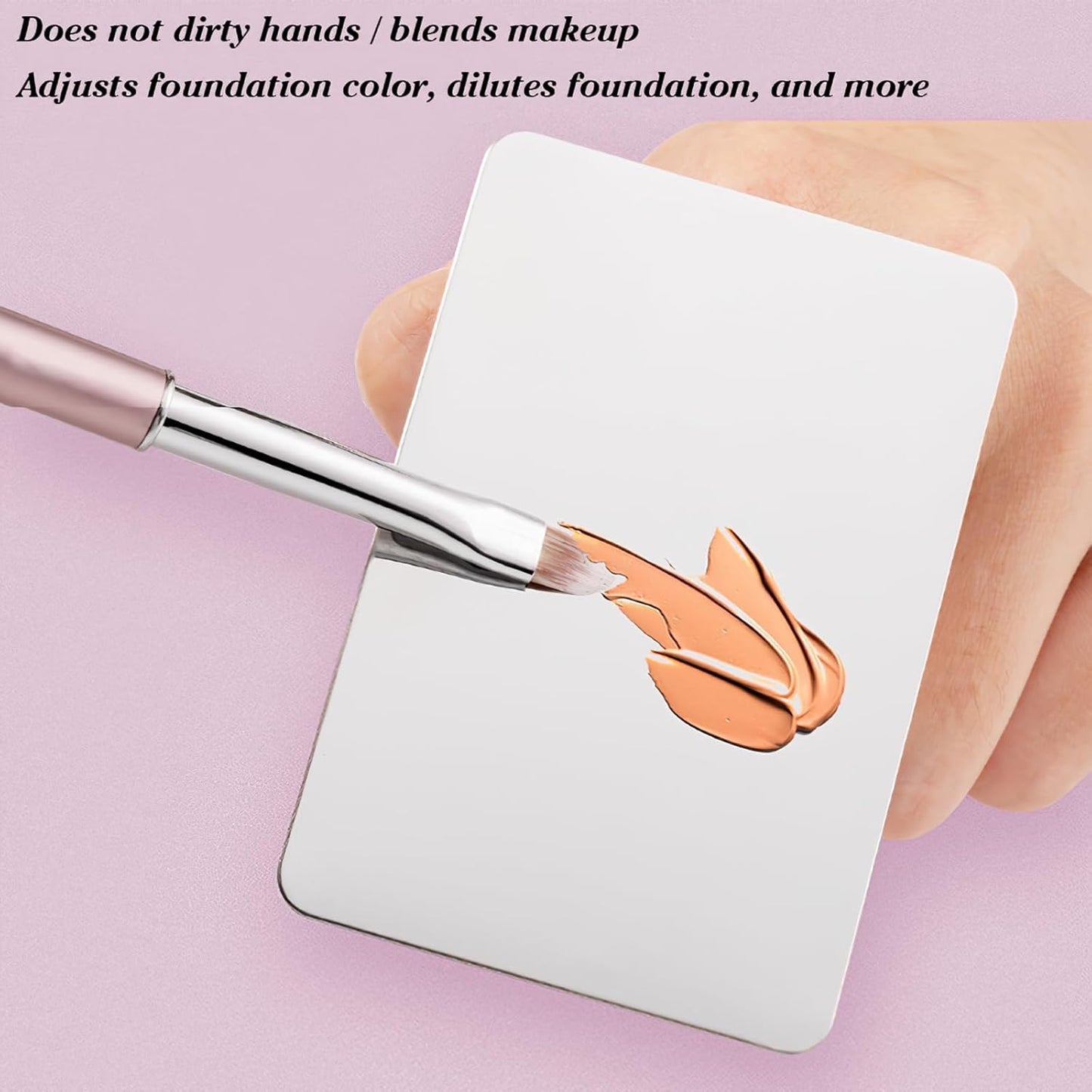 Makeup Mixing Palette, KissDate Makeup Spatula Palette with Foundation Spatula, Stainless Steel Makeup Palette Mixing Tray Nail Art Foundation