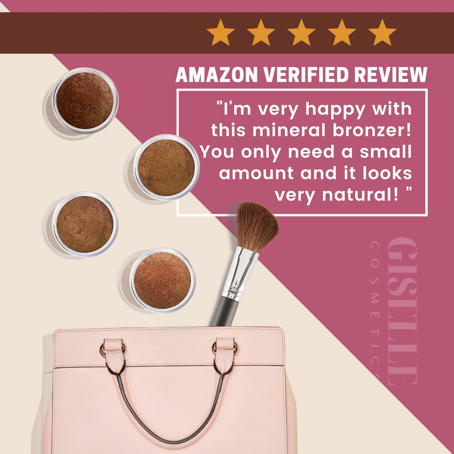 Gold Digger Loose Mineral Bronzer - Natural Face Bronzer Powder, Highlighter Makeup, Contour Powder, Bronzer Blush Palette, Matte Bronzer, Baked Bronzer, Eyeshadow Palette