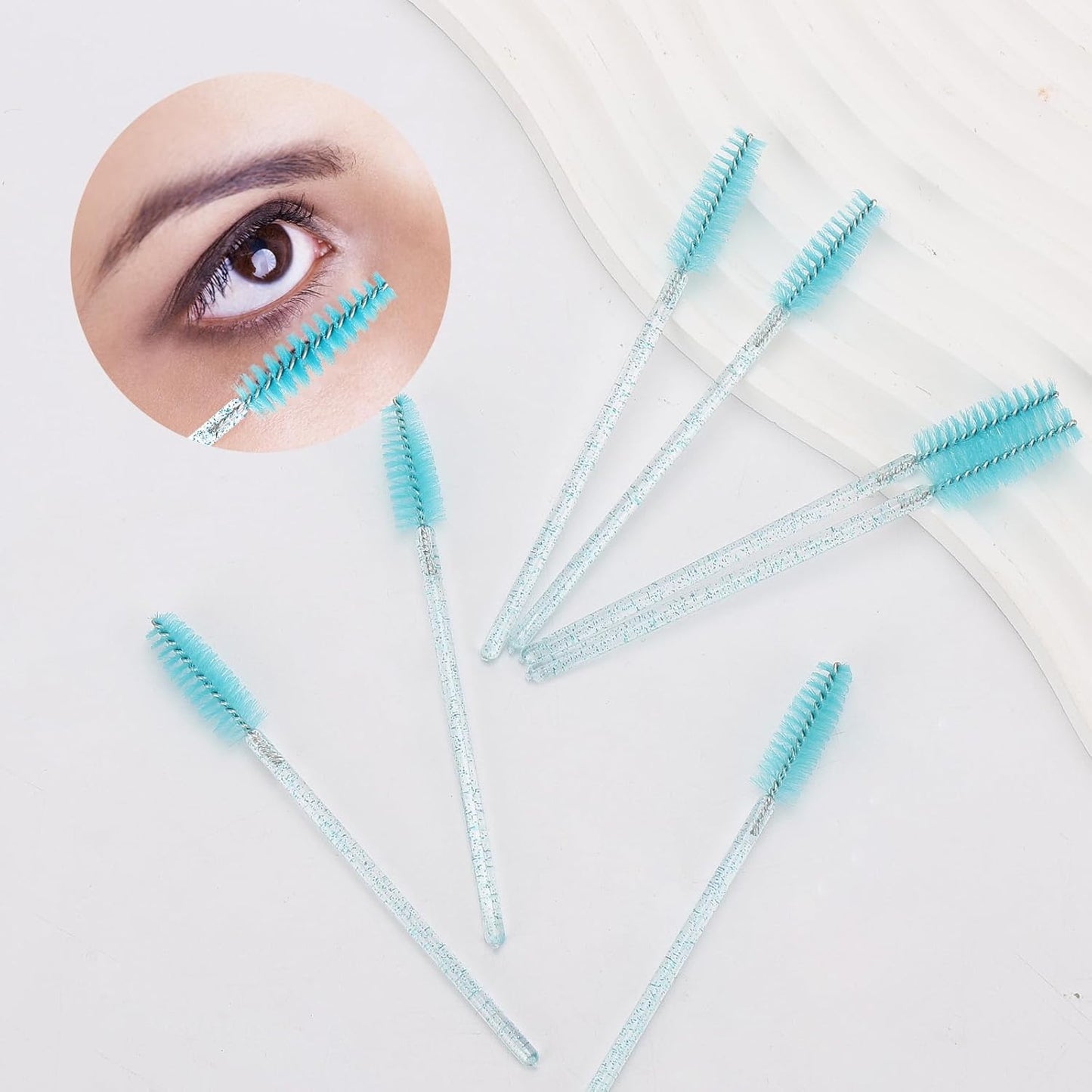 Tbestmax 1200 Disposable Mascara Wands Eyelash Brush Spoolies for Eyebrow Eye Lash Extension, Makeup Brushes Applicators Kits - Blue