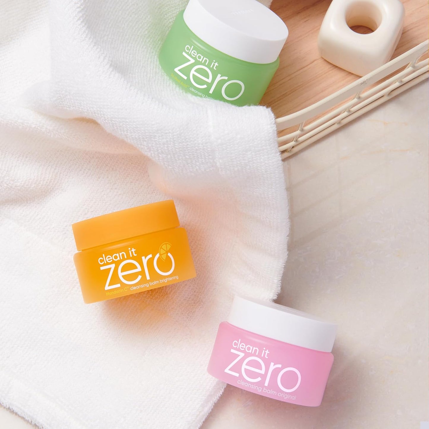 BANILA CO Clean it Zero Best of Balms Trio | Original & Brightening & Pore Clarifying for All Skin Types | Hydrating & Skin Radiance & Blackhead Cleansing (Pack of 3 travel sized balms, 25ml each)