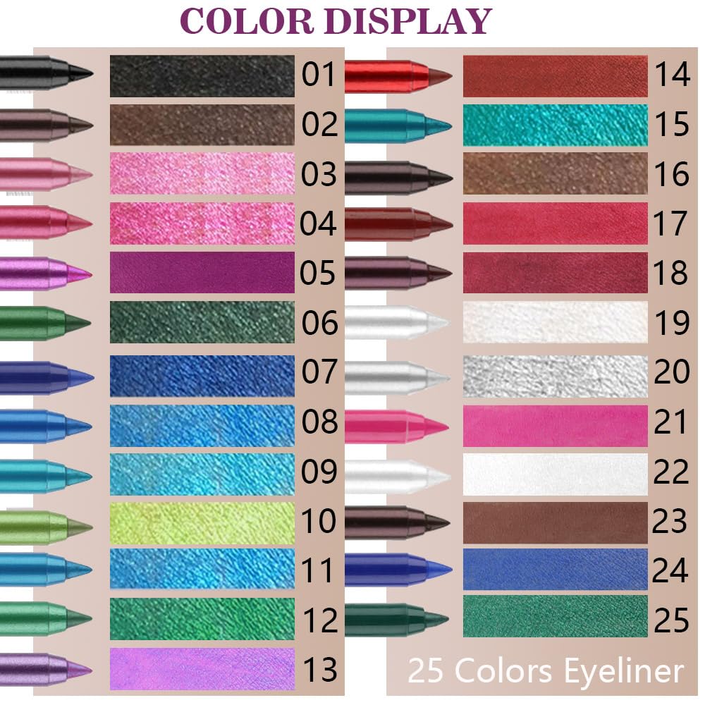 evpct Plum Maroon Red Eyeliner Pencils for Eyes, Plum Maroon Red Colored Eye Liner Pencil Pen Waterproof Smudge Proof, Colored Gel Waterline Eyeliner Pencil, Face Eye Paint Stick Halloween Makeup 18