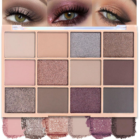 SUAKE Neutral Smokey Eye Shadow Palette,Nude Silver Gray Cream Eyeshadow Palette,Make Up Pallets for Women, Highly Pigmented Long Lasting Naturing-Looking,Blendable,Vegan