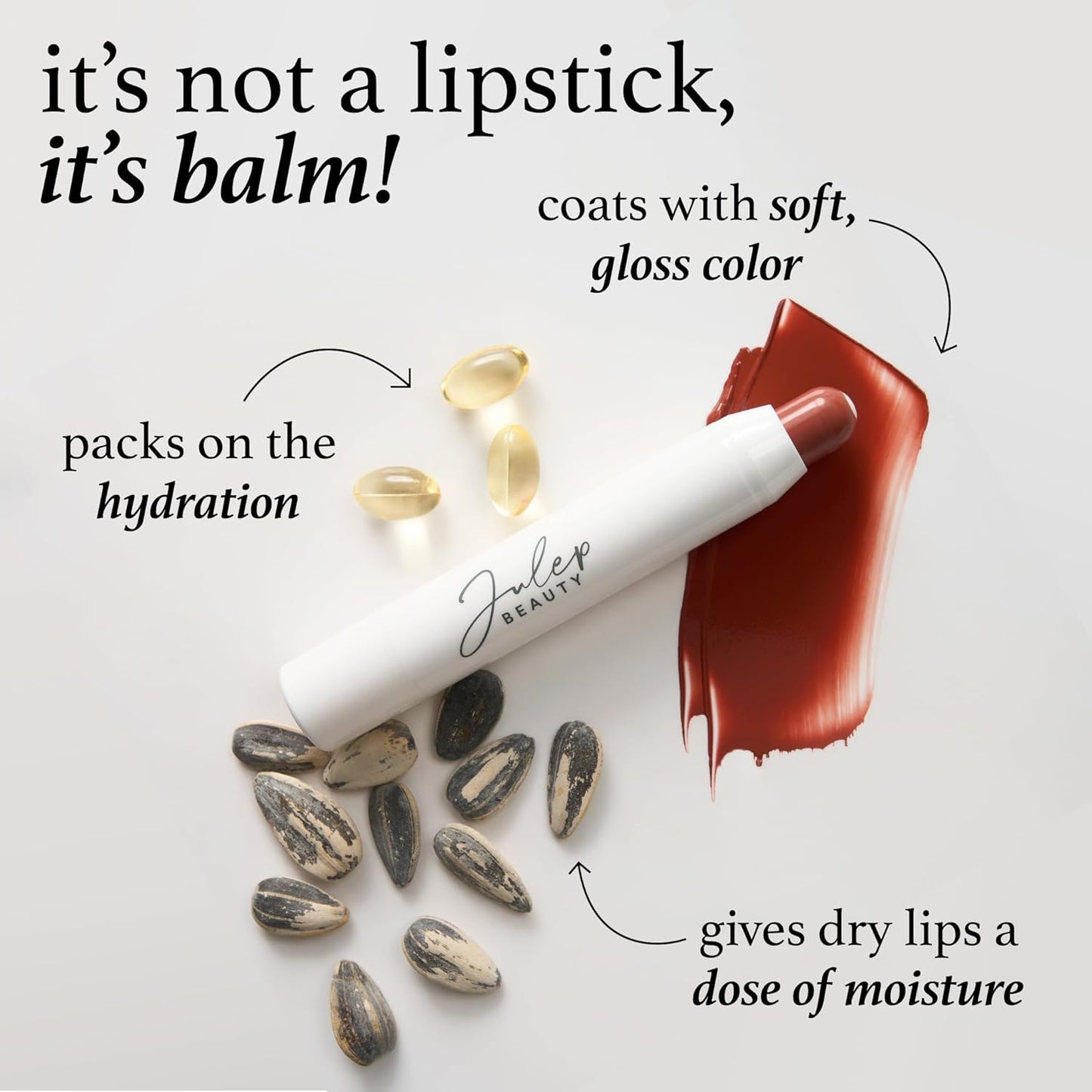 Julep It's Balm Tint of Color Lip Balm - Brandy Wine | Hydrating Lip Color with Vitamin E Core | Natural Gloss Finish | Vegan & Cruelty-Free