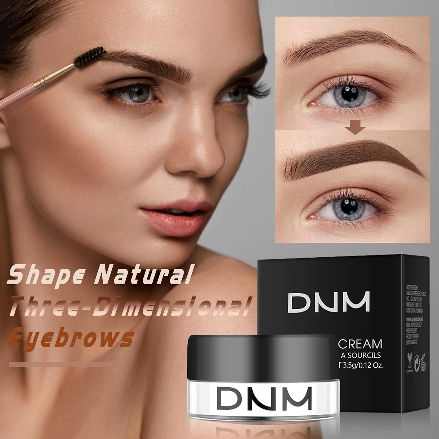 2Pcs Brow Pomade Set with Dual-ended Eyebrow Brush, High pigment Water proof Natural finish Eyebrow Makeup Set with Eyebrow Brush for Women and Girls（04#）