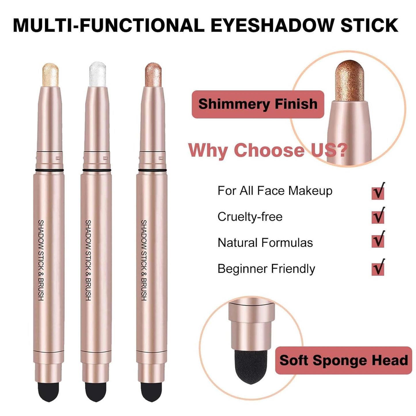Red Matte Eyeshadow Stick, Smooth Cream Shimmer Single Eyeshadow Pencil High Pigment Long Lasting Waterproof Eye Shadow Pen, Hypoallergenic Eye Highlighter Stick Create Multi-Dimensional Eyes Look 04#