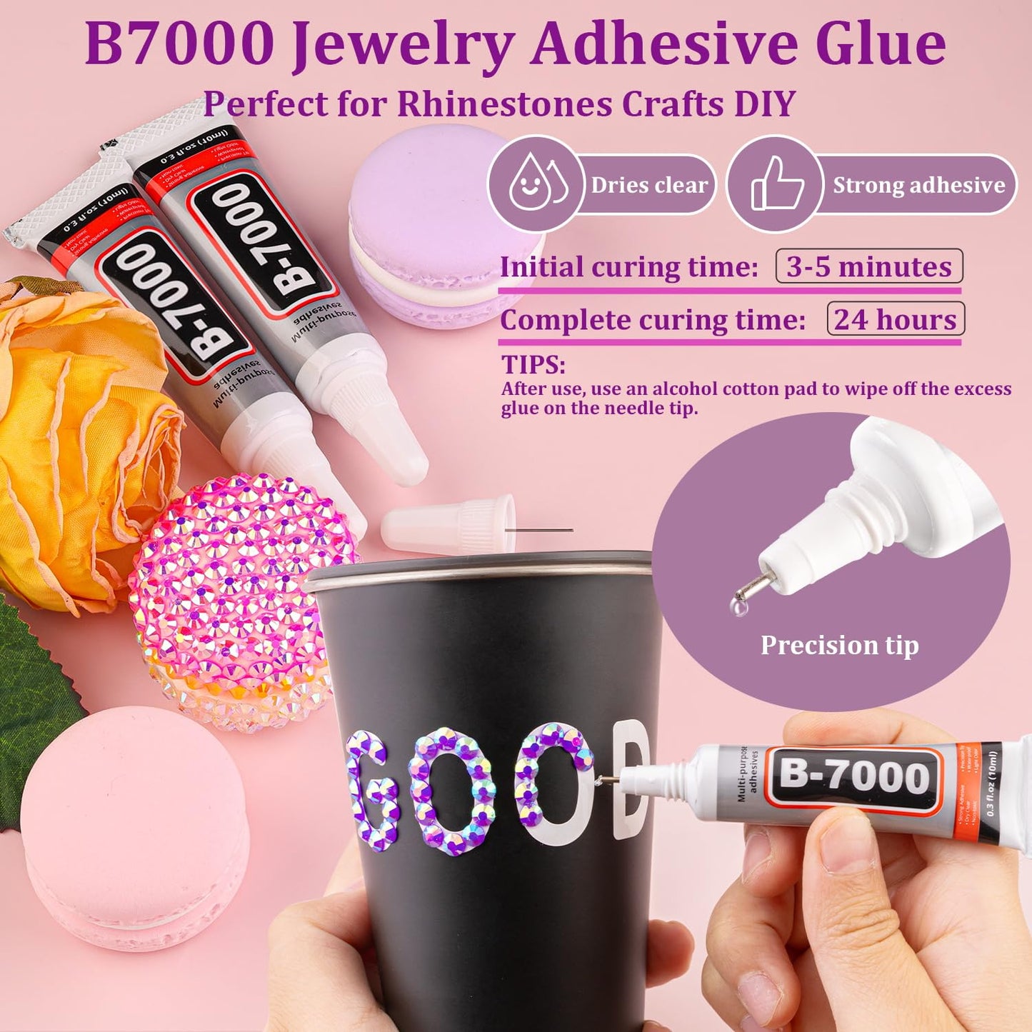 30000Pcs Dark Purple AB Rhinestones for Bedazzling with B7000 Jewelry Glue, Bedazzler Kit Flatback Gems, Resin Rhinestones for Crafting Crafts Clothing Shoes Fabric Nail Art Assorted Size 2/3/4/5/6mm