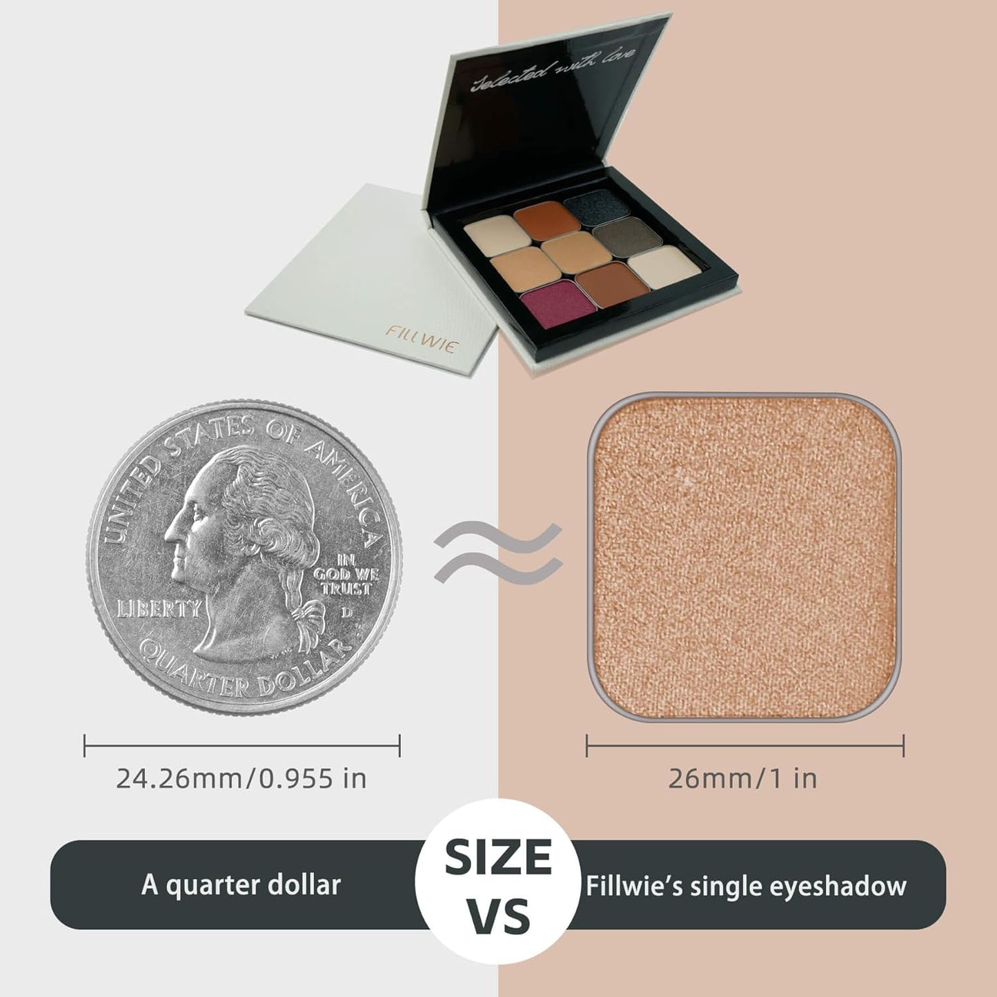 Magnetic Single Shimmer Bronze Eyeshadow with Metal Pan, Pressed Powder Refill, Ideal for Smoky Eye Makeup and DIY Empty Magnetic Palette (Cocoa Charm)